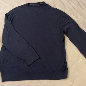 Nautica Men’s 3XLT V-Neck Sweater (Navy Blue)
